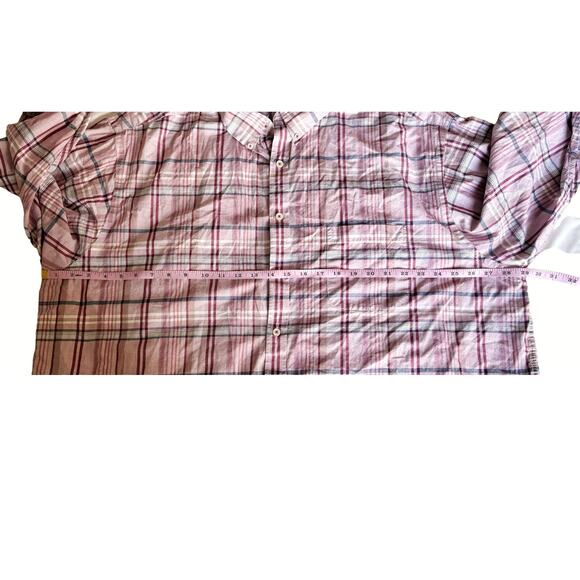 Roundtree & Yorke Pink Plaid Button-Down Mens Size 3XT - Picture 4 of 6
